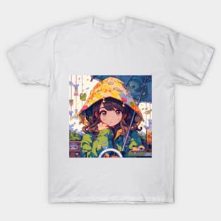 coat and rain girl T-Shirt